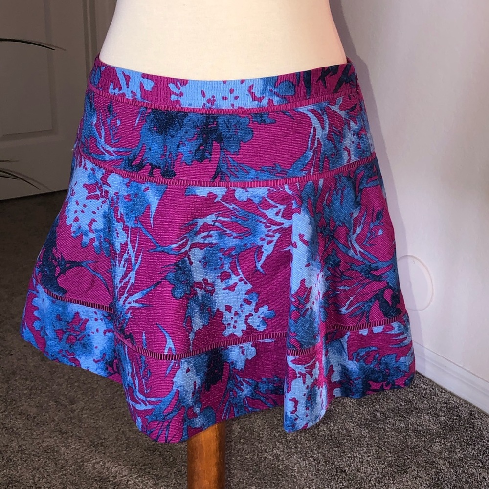 BANANA REPUBLIC mini skirt magenta and blues